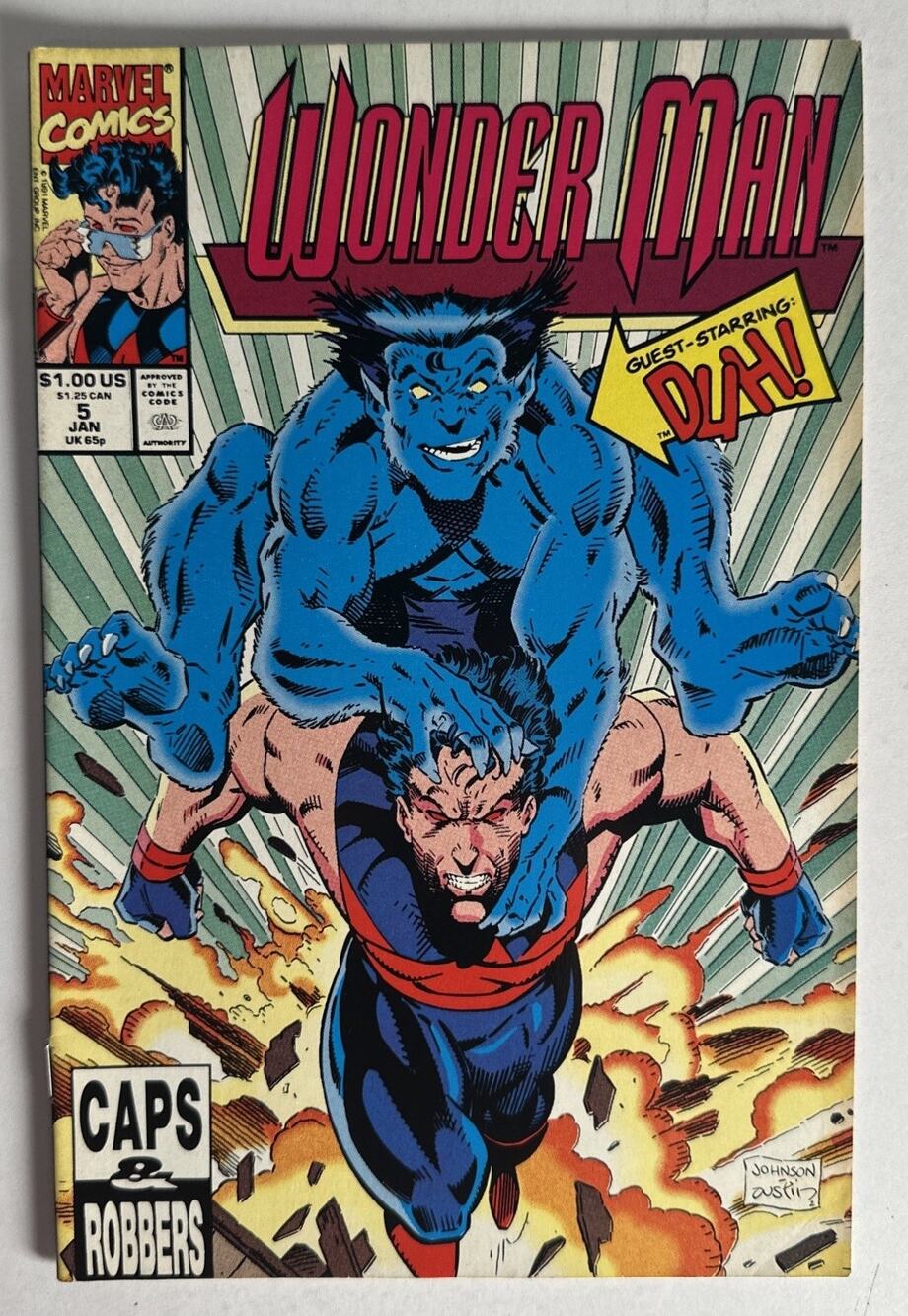 Wonder Man Comic Book Issue #5 Marvel Comics 1992 Beast on Cover